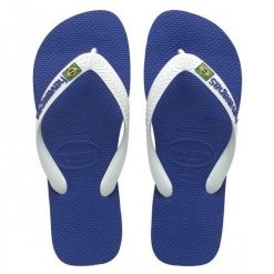 Klapki Havaianas Model 4110850 Kolor Niebieski. Niebieskie buty sportowe męskie Havaianas, z gumy, sportowe. W wyprzedaży za 112.70 zł.