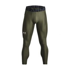 Legginsy Under Armour HeatGear. Białe legginsy sportowe męskie Under Armour, xs, bez wzorów, z elastanu, na fitness i siłownię. Za 215.39 zł.