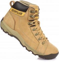 Męskie buty trapery trekkingowe piaskowe CATERPILLAR CAT. Brązowe śniegowce i trapery męskie Caterpillar, na zimę, z materiału, eleganckie, bez zapięcia. Za 429.00 zł.
