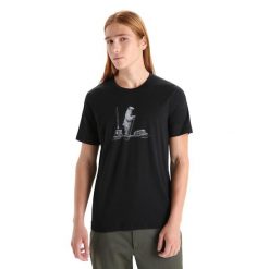 Koszulka Turystyczna Męska Icebreaker Tech Lite II SS Tee Polar Paddle T-Shirt. Czarne koszulki sportowe męskie Icebreaker, l, bez wzorów, z polaru, sportowe, bez kołnierzyka. Za 219.99 zł.