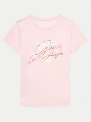 Guess T-Shirt J4GI23 K6YW4 Różowy Regular Fit. Czerwone t-shirty i topy dla dziewczynek Guess, z aplikacjami, z bawełny, bez ramiączek. Za 99.99 zł.