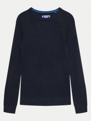Jack & Jones Junior Sweter 12258886 Granatowy Relaxed Fit. Niebieskie swetry dla chłopców Jack & Jones Junior, bez wzorów, z syntetyku, bez kołnierzyka, bez kaptura. Za 59.99 zł.