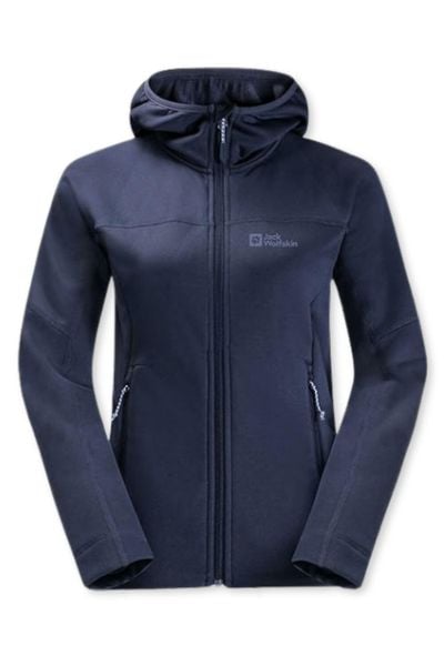 Bluza turystyczna damska Jack Wolfskin Hirschberg. Niebieskie bluzy damskie Jack Wolfskin, s, bez wzorów, z materiału, z kapturem. Za 343.49 zł.