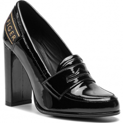 Półbuty TOMMY HILFIGER - Iconic Patent Loafer FW0FW04003 Black 990. Czarne półbuty damskie Tommy Hilfiger, z lakierowanej skóry. Za 649.00 zł.