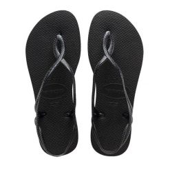 Klapki Havaianas Model 4129697 Kolor Czarny. Czarne klapki damskie Havaianas, bez wzorów, z gumy, sportowe, bez obcasa. Za 165.00 zł.