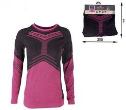 NORMANN bielizna thermo bluzka damska czarno różowy. Czarna bielizna termoaktywna damska NORMANN, bez wzorów, bez ramiączek. Za 64.65 zł.