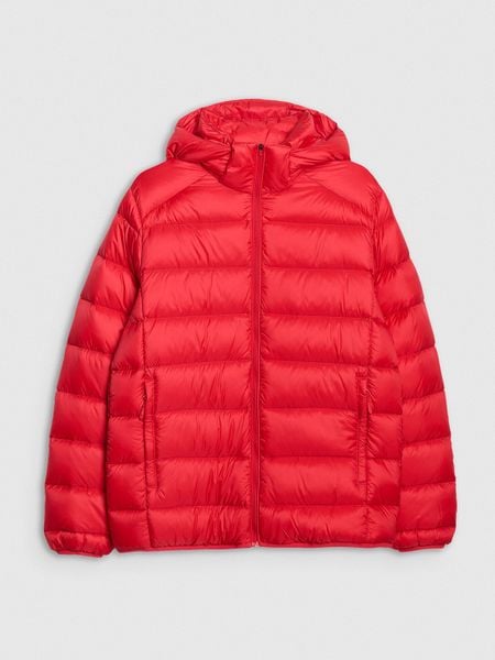 4F Kurtka puchowa trekkingowa z wypełnieniem naturalnym męska - czerwona XL. Czerwone kurtki męskie 4f, m, bez wzorów, z puchu, bez kaptura. Za 799.99 zł.