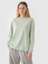 4F Longsleeve regular z nadrukiem damski - khaki XL. Brązowe koszulki sportowe damskie 4f, xl, bez wzorów, z bawełny, klasyczne, bez kołnierzyka. W wyprzedaży za 39.99 zł.