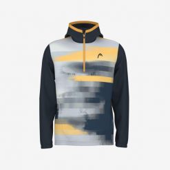 Bluza z kapturem męska TOPSPIN. Czarne bluzy męskie Head, l, bez wzorów, z materiału, z kapturem, tenisowe. W wyprzedaży za 336.00 zł.