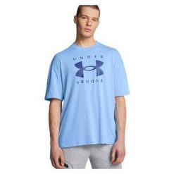 Koszulka męska Under Armour HW OS Branded. Niebieskie koszulki sportowe męskie Under Armour, m, bez wzorów, bez kołnierzyka, bez ramiączek, do biegania. Za 129.99 zł.
