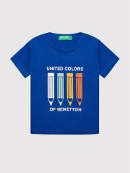 United Colors Of Benetton T-Shirt 3I1XG102N Niebieski Regular Fit. Niebieskie t-shirty dla chłopców United Colors Of Benetton, bez wzorów, z bawełny, bez ramiączek. Za 39.99 zł.