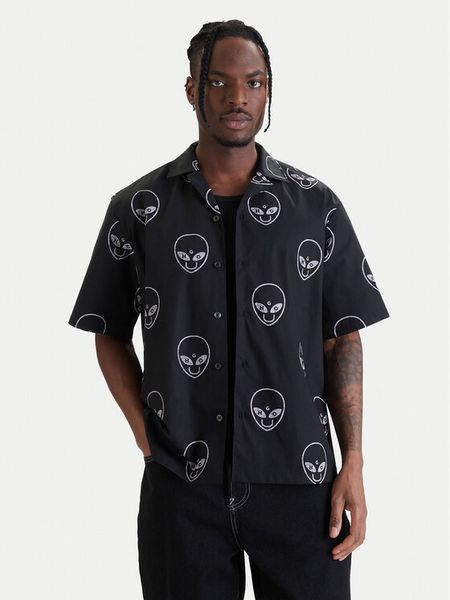HUGO Koszula Eligino 50560698 Czarny Relaxed Fit. Czarne koszule męskie Hugo, m, bez wzorów, z bawełny, bez kołnierzyka, bez ramiączek. Za 305.99 zł.
