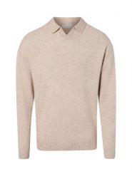 Jack & Jones sweter z dzianiny z domieszką wełny Mężczyźni beżowy, S. Brązowe swetry przez głowę męskie Jack & Jones, m, bez wzorów, z dzianiny, bez kołnierzyka. Za 249.95 zł.
