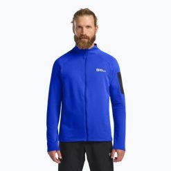 Bluza trekkingowa męska Jack Wolfskin Prelight Full Zip. Niebieskie bluzy męskie Jack Wolfskin, m, bez wzorów, bez kaptura. Za 329.99 zł.