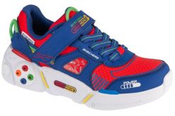 Buty sportowe Sneakersy chłopięce, Gametronix 2.0. Niebieskie trampki i tenisówki chłopięce Skechers, bez wzorów, z materiału, sportowe, przed kostkę, bez zapięcia. Za 179.99 zł.