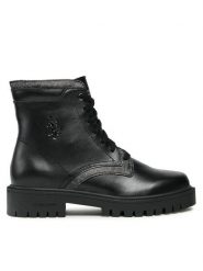 U.S. Polo Assn. Trzewiki KARMA007 Czarny. Czarne botki damskie U.S. Polo Assn., ze skóry, bez obcasa, na płaskiej podeszwie, bez zapięcia. Za 539.99 zł.