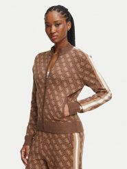 Guess Kardigan V6BR03 Z1482 Brązowy Regular Fit. Brązowe swetry damskie Guess, s, z aplikacjami, bez kołnierzyka, bez ramiączek, bez kaptura. Za 524.99 zł.