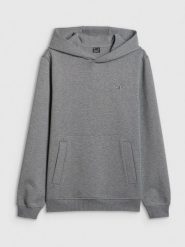 4F Bluza dresowa regular z kapturem męska - szara L. Szare bluzy męskie 4f, l, bez wzorów, z dresówki, z kapturem. Za 249.99 zł.