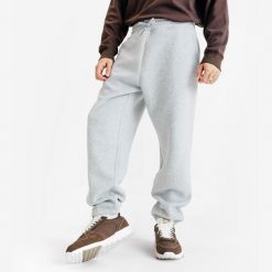 Spodnie dresowe męskie Elementals. Szare spodnie sportowe męskie Decathlon, l, bez wzorów, z bawełny. Za 149.99 zł.