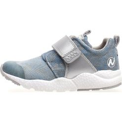 Skórzane sneakersy w kolorze błękitno-srebrnym. Niebieskie trampki i tenisówki dziewczęce marki Summershoes for Girls, bez wzorów. W wyprzedaży za 172.95 zł.