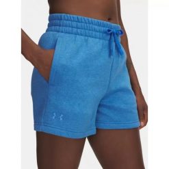 Spodenki Dresowe Damskie Under Armour Krótkie Rival Fleece Short. Niebieskie szorty sportowe damskie Under Armour, bez wzorów, z dresówki, sportowe, na fitness i siłownię. Za 169.99 zł.