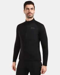 Męska bluza sportowa Kilpi MONTALE-M. Czarne bluzy męskie Kilpi, m, bez wzorów, z materiału, bez kaptura, do biegania. Za 370.41 zł.
