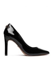 Nine West Szpilki EO-CD25-363-1 Czarny. Czarne szpilki damskie Nine West, bez wzorów, ze skóry, bez obcasa, bez zapięcia. Za 279.99 zł.
