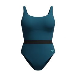 Strój kąpielowy na basen damski Speedo Shaping Lunia Glow. Zielone kostiumy jednoczęściowe damskie Speedo, xl, bez wzorów, sportowe, do pływania. Za 219.99 zł.