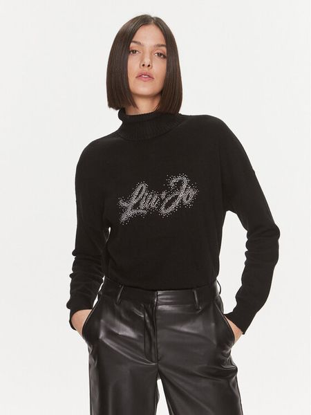 Liu Jo Golf MF3432 MS14G Czarny Regular Fit. Czarne swetry damskie Liu Jo, xs, bez wzorów, z wiskozy, bez kołnierzyka, bez ramiączek, bez kaptura. Za 369.99 zł.