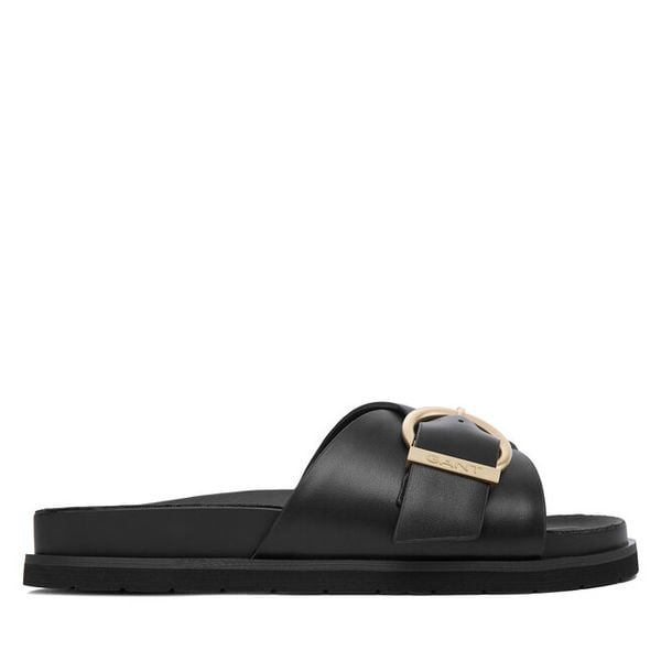 Klapki Gant. Czarne klapki damskie GANT, bez wzorów, bez obcasa. Za 459.99 zł.