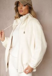 Jasnobeżowa Kurtka ze Stójką z Futerka na Suwak Izanithea. Brązowe kurtki damskie Renee, l, bez wzorów, bez kaptura. Za 219.99 zł.
