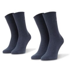 Skarpety długie Tommy Hilfiger. Niebieskie skarpety damskie Tommy Hilfiger, bez wzorów. Za 39.99 zł.