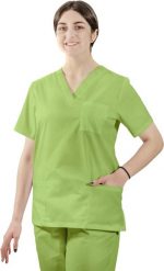 Visent BLUZA MEDYCZNA DAMSKA BLUZA LEKARSKA limonkowy XL. Bluzy damskie Visent, xl, bez wzorów, bez kaptura. Za 59.99 zł.