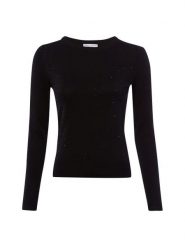 Marie Lund Sweter z dzianiny Kobiety Sztuczne włókno czarny, XXL. Czarne swetry damskie Marie Lund, xxl, z aplikacjami, z dzianiny, bez kołnierzyka, bez ramiączek, bez kaptura. Za 199.95 zł.