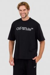 OFF-WHITE Czarny męski t-shirt Big Bookish Skate, Rozmiar M. Czarne t-shirty męskie OFF-WHITE, m, bez wzorów, bez kołnierzyka. W wyprzedaży za 1,092.99 zł.
