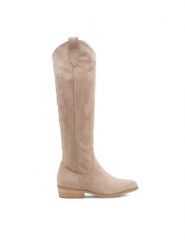 Jenny Fairy Kozaki Josey WS3103-2 Beżowy. Brązowe kozaki damskie Jenny Fairy, z materiału, bez obcasa, na płaskiej podeszwie. Za 179.99 zł.