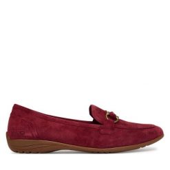 Półbuty Josef Seibel. Czerwone półbuty damskie Josef Seibel, bez wzorów, bez obcasa, na płaskiej podeszwie, bez zapięcia. Za 439.99 zł.