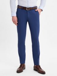 Finshley & Harding London spodnie od garnituru modułowego Mężczyźni Slim Fit Sztuczne włókno niebieski, 42. Niebieskie eleganckie spodnie męskie Finshley & Harding London, m, bez wzorów, z włókna. Za 499.95 zł.