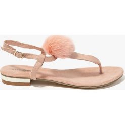 Answear - Sandały Miss Sophia. Szare klapki damskie ANSWEAR, bez wzorów, z materiału, bez obcasa, na płaskiej podeszwie. W wyprzedaży za 34.90 zł.