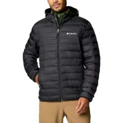 Kurtka COLUMBIA LAKE 22 II DOWN HOODED JACKET Czarny. Czarne kurtki męskie Columbia, bez wzorów, trekkingowe. Za 659.49 zł.