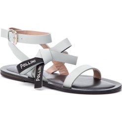 Sandały POLLINI - SA16100C17TD0101 Ghiaccio. Szare klapki damskie Pollini, bez wzorów, ze skóry, bez obcasa, bez zapięcia. W wyprzedaży za 589.00 zł.