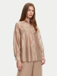 Bomboogie Koszula SW9007TLYA5 Beżowy Relaxed Fit. Brązowe bluzki damskie Bomboogie, bez wzorów, z lyocellu, bez kołnierzyka, bez ramiączek. Za 289.99 zł.