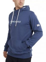 Bluza męska Fundango Hoover z kapturem. Niebieskie bluzy sportowe męskie Fundango, m, bez wzorów, z bawełny, z kapturem, trekkingowe. Za 299.00 zł.