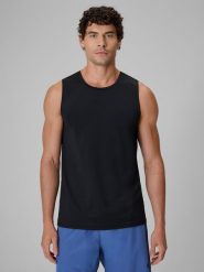 4F Tank top treningowy szybkoschnący męski - czarny L. Czarne koszulki sportowe męskie 4f, l, bez wzorów, z dzianiny, klasyczne, bez kołnierzyka. Za 69.99 zł.