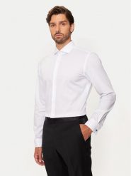 Boss Koszula H-Hank 50519935 Biały Slim Fit. Białe koszule męskie Boss, m, bez wzorów, z bawełny, biznesowe, bez kołnierzyka, bez ramiączek. Za 499.99 zł.