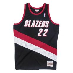 Koszulka Nba Portland Trailblazers Clyde Drexler. Czarne koszulki sportowe męskie Mitchell & Ness, bez wzorów, bez kołnierzyka, bez ramiączek, do koszykówki. Za 513.50 zł.