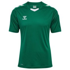 Jersey Hummel Core Xk. Zielone koszulki sportowe męskie Hummel, bez wzorów, z jersey, bez kołnierzyka, bez ramiączek, na fitness i siłownię. Za 143.50 zł.