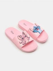 Klapki Stitch - różowy. Czerwone klapki damskie Sinsay, bez wzorów, bez obcasa. Za 35.99 zł.
