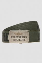 AERONAUTICA MILITARE Zielony bawełniany męski pasek, Rozmiar XS. Zielone paski damskie Aeronautica Militare, bez wzorów, z bawełny, sportowe. W wyprzedaży za 459.99 zł.