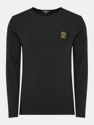 Versace Longsleeve AUU01007 1A10011 Czarny Regular Fit. Czarne bluzki z długim rękawem męskie Versace, m, bez wzorów, z bawełny, bez kołnierzyka. Za 329.99 zł.